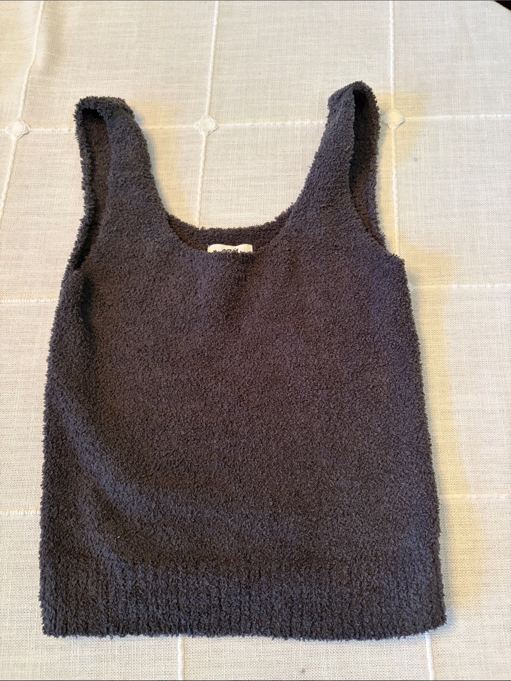 aerie Charcoal Fuzzy Tank Top